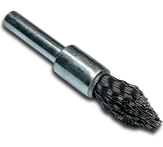 Изображение товара Щетка концевая гофрированная Lessmann Д12x60 0,30мм, хвост-к 6мм, заостренная форма 451162