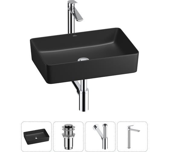 Изображение товара Набор Wellsee 4 в 1 FreeDom 2.0 накладная раковина 50x34 см 20214477R