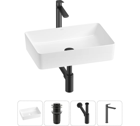 Изображение товара Набор Wellsee 4 в 1 FreeDom 2.0 накладная раковина 50x34 см 20214448R