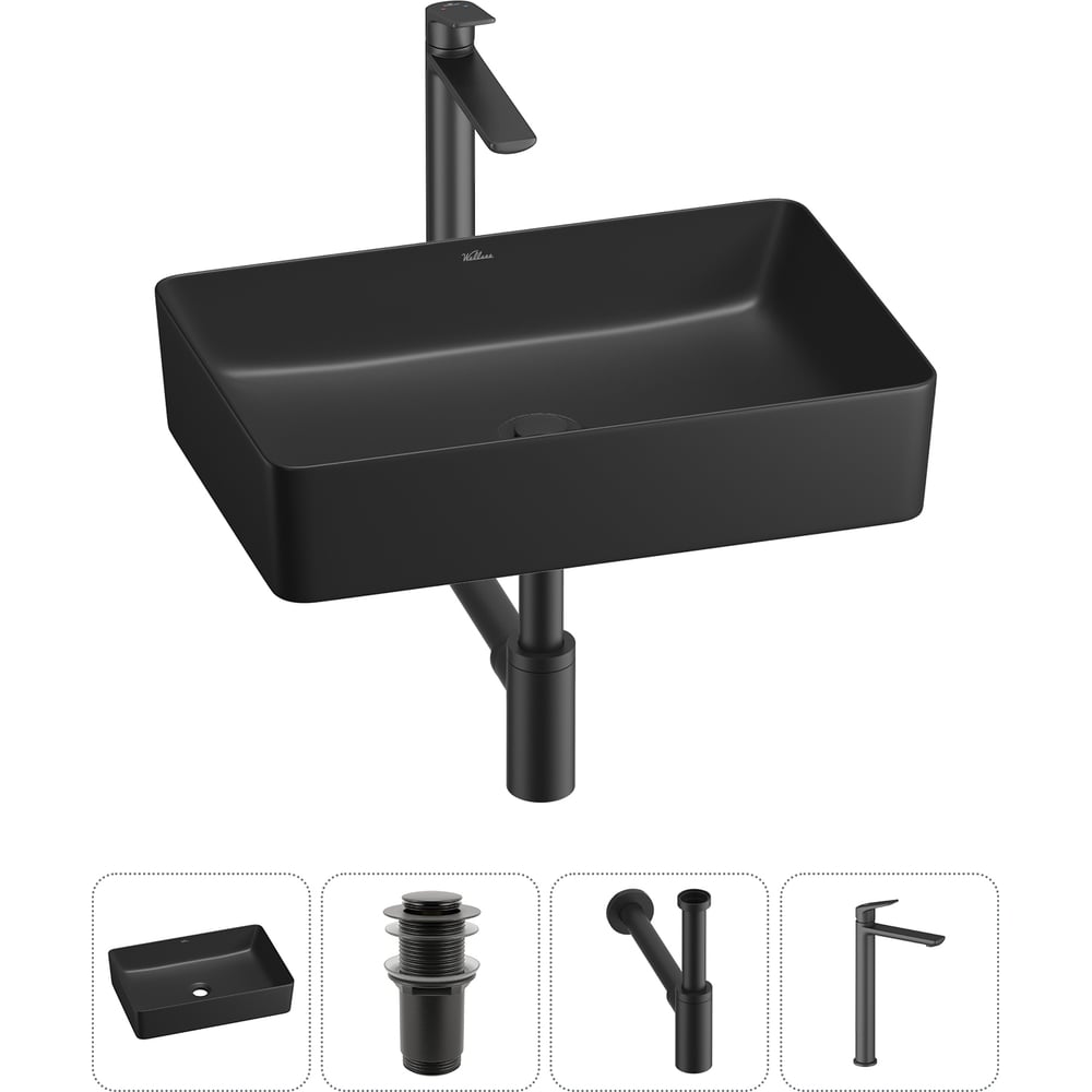 Изображение товара Набор Wellsee 4 в 1 FreeDom 2.0 накладная раковина 50x34 см 20214478R