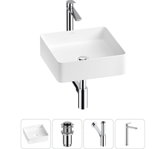 Изображение товара Набор Wellsee 4 в 1 FreeDom 2.0 накладная раковина 30x30 см 20214383R