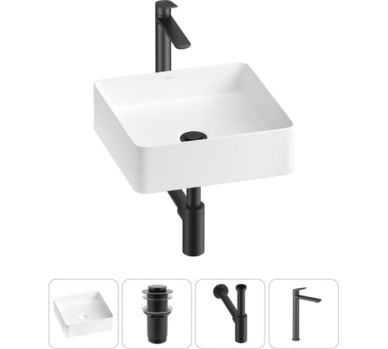 Изображение товара Набор Wellsee 4 в 1 FreeDom 2.0 накладная раковина 30x30 см 20214384R