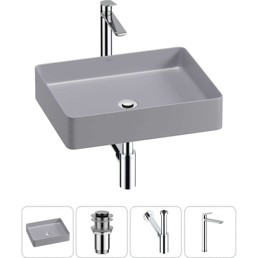 Изображение товара Набор Wellsee 4 в 1 FreeDom 2.0 накладная раковина 51x40 см