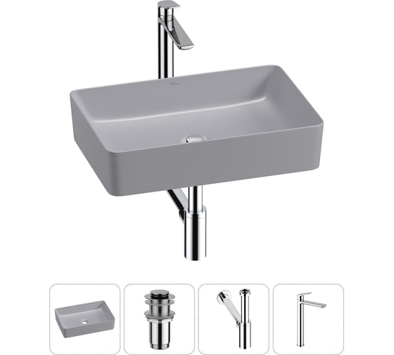 Изображение товара Набор Wellsee 4 в 1 FreeDom 2.0 накладная раковина 50x34 см 20214485R