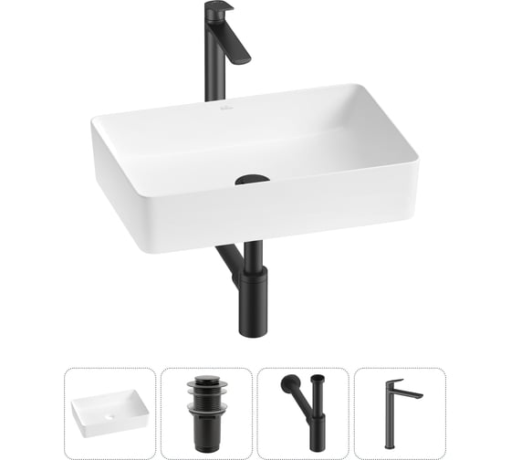 Изображение товара Набор Wellsee 4 в 1 FreeDom 2.0 накладная раковина 50x34 см 20214464R