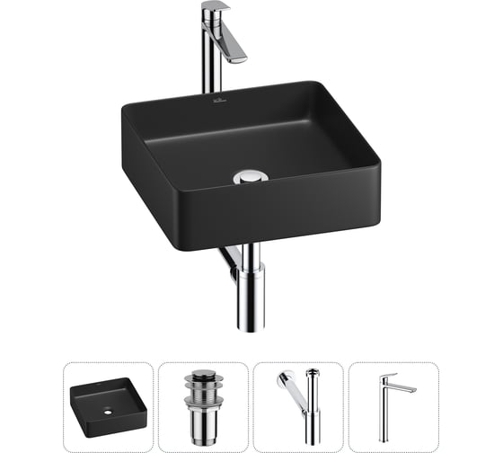 Изображение товара Набор Wellsee 4 в 1 FreeDom 2.0 накладная раковина 30x30 см 20214413R