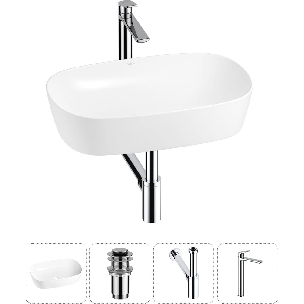 Изображение товара Набор Wellsee 4 в 1 Ground Breaking накладная раковина 61x39 см