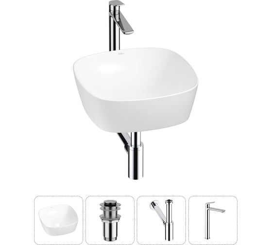 Изображение товара Набор Wellsee 4 в 1 Ground Breaking накладная раковина 40x40 см 20212133R