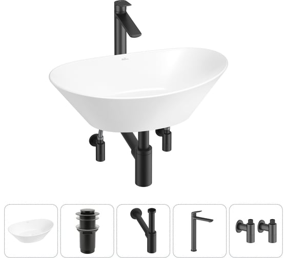 Изображение товара Набор Wellsee 5 в 1 Dulcet Tones накладная раковина 36x25 см 20212214R