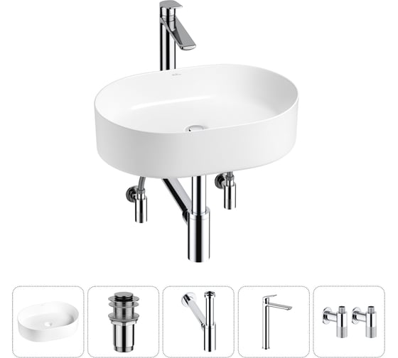 Изображение товара Набор Wellsee 5 в 1 Belle Spa накладная раковина 50x37 см 20212517R