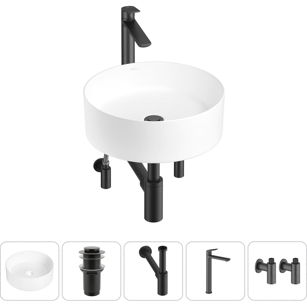 Изображение товара Набор Wellsee 5 в 1 Belle Spa накладная раковина 38x38 см 20212154R