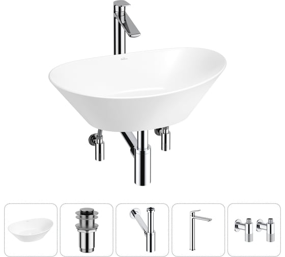 Изображение товара Набор Wellsee 5 в 1 Dulcet Tones накладная раковина 46x28 см 20212229R
