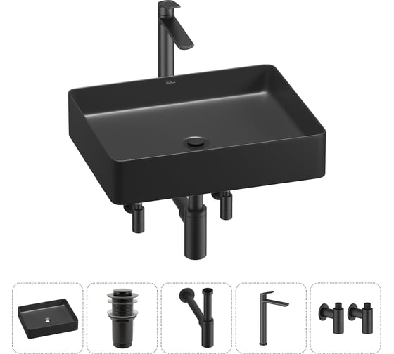 Изображение товара Набор Wellsee 5 в 1 FreeDom 2.0 накладная раковина 51x40 см 20214529R