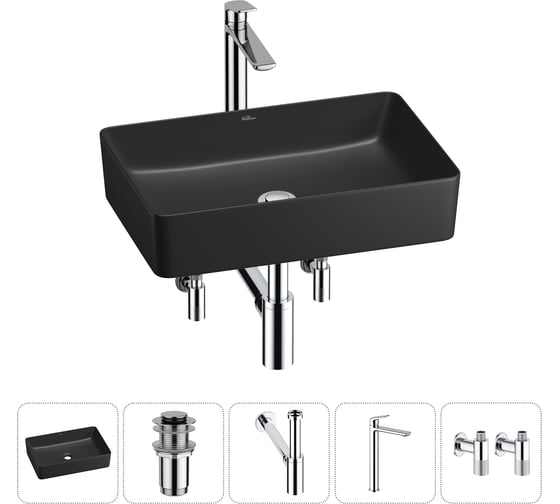 Изображение товара Набор Wellsee 5 в 1 FreeDom 2.0 накладная раковина 50x34 см 20214480R