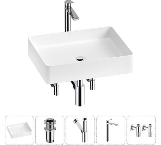 Изображение товара Набор Wellsee 5 в 1 FreeDom 2.0 накладная раковина 51x40 см 20214515R