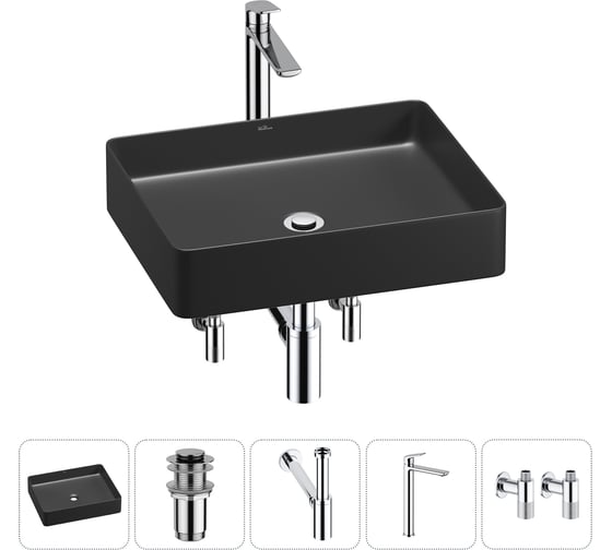 Изображение товара Набор Wellsee 5 в 1 FreeDom 2.0 накладная раковина 51x40 см 20214528R