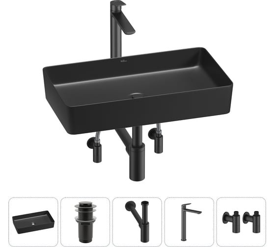 Изображение товара Набор Wellsee 5 в 1 FreeDom 2.0 накладная раковина 60x34 см 20214577R