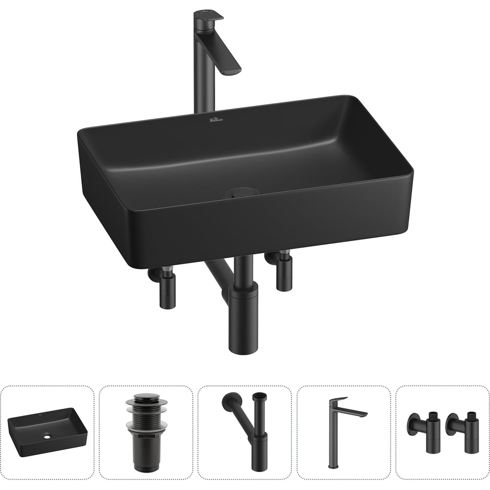 Изображение товара Набор Wellsee 5 в 1 FreeDom 2.0 накладная раковина 50x34 см 20214481R