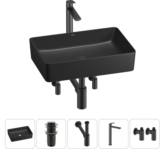 Изображение товара Набор Wellsee 5 в 1 FreeDom 2.0 накладная раковина 50x34 см 20214481R