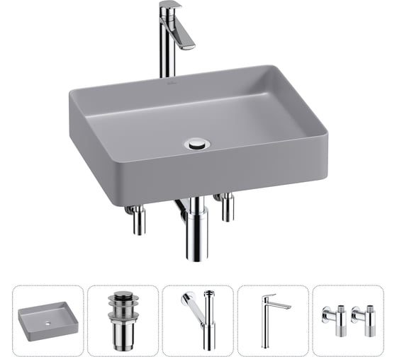 Изображение товара Набор Wellsee 5 в 1 FreeDom 2.0 накладная раковина 51x40 см 20214534R