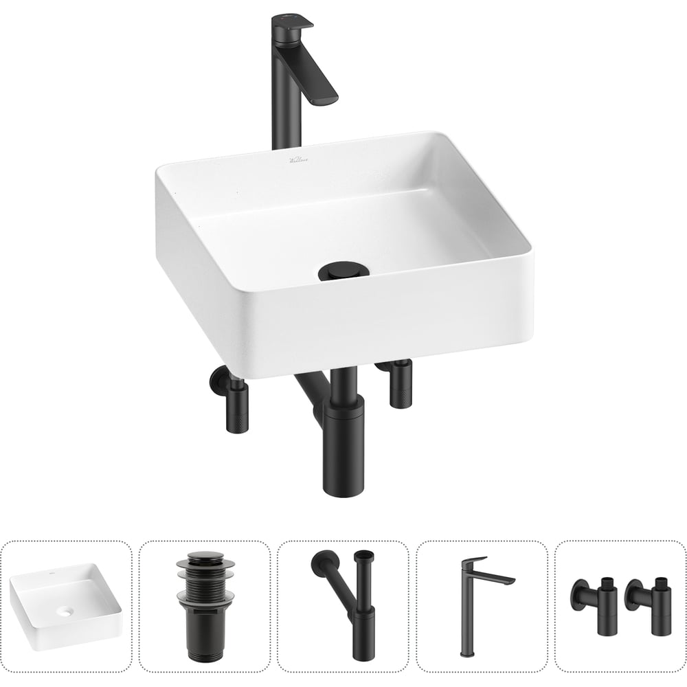 Изображение товара Набор Wellsee 5 в 1 FreeDom 2.0 накладная раковина 30x30 см