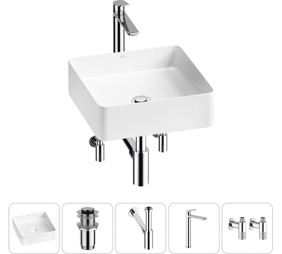 Изображение товара Набор Wellsee 5 в 1 FreeDom 2.0 накладная раковина 30x30 см 20214355R