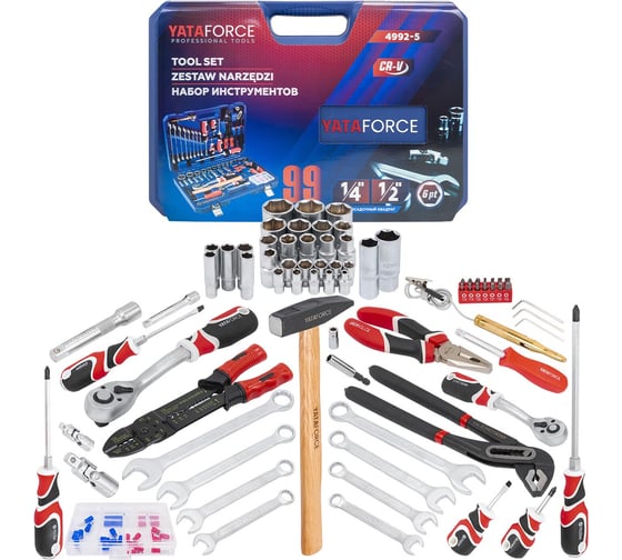 Изображение товара Набор инструментов YATAFORCE 99 предметов 1/4, 1/2 YF-4992-5(59231)