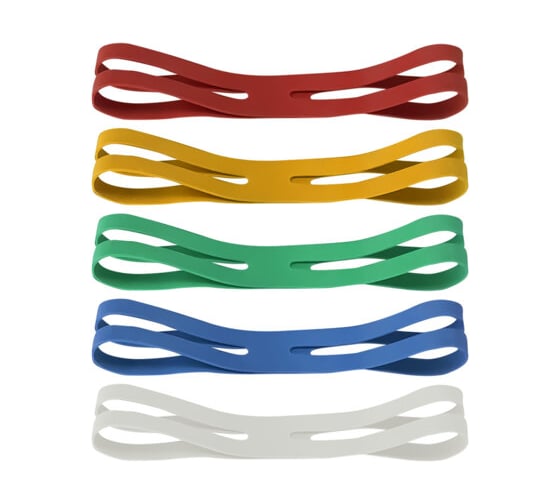 Изображение товара Резинки упаковочные BRAUBERG КРЕСТООБРАЗНЫЕ, диаметр 160 мм, 25 шт, цветные, каучук 440195