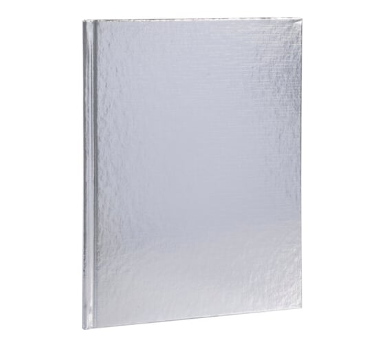 Изображение товара Бизнес-блокнот ОФИСМАГ А5 167x216 мм, 80 листов, твердый, бумвинил metallic, клетка, блок 5 цветов, HATBER, серебро 084777 117633