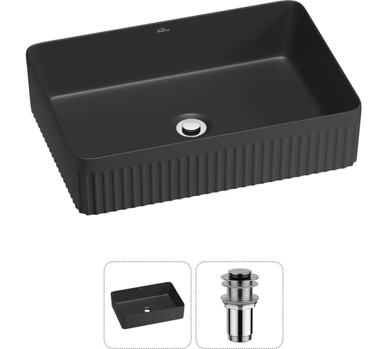 Изображение товара Набор Wellsee 2 в 1 Festive Fox 2.0 накладная раковина 50x35 см, донный клапан 20213754R