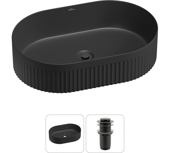 Изображение товара Набор Wellsee 2 в 1 Festive Fox 2.0 накладная раковина 50x32 см, донный клапан 20213767R