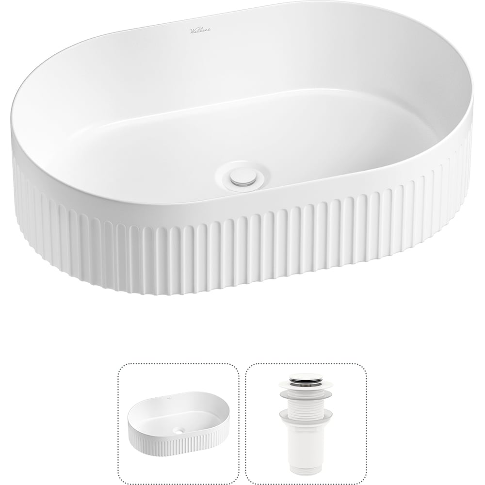 Изображение товара Накладная раковина Wellsee Festive Fox 2.0 овальная белая 50x32 см