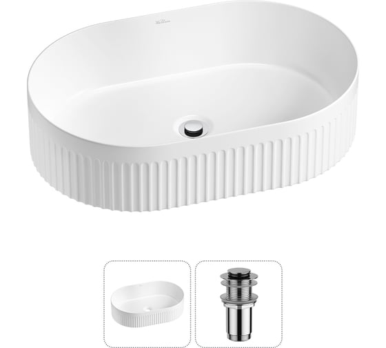 Изображение товара Набор Wellsee 2 в 1 Festive Fox 2.0 накладная раковина 50x32 см, донный клапан 20213778R