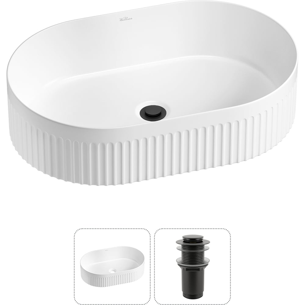 Изображение товара Набор Wellsee 2 в 1 Festive Fox 2.0 накладная раковина 50x32 см, донный клапан 20213779R