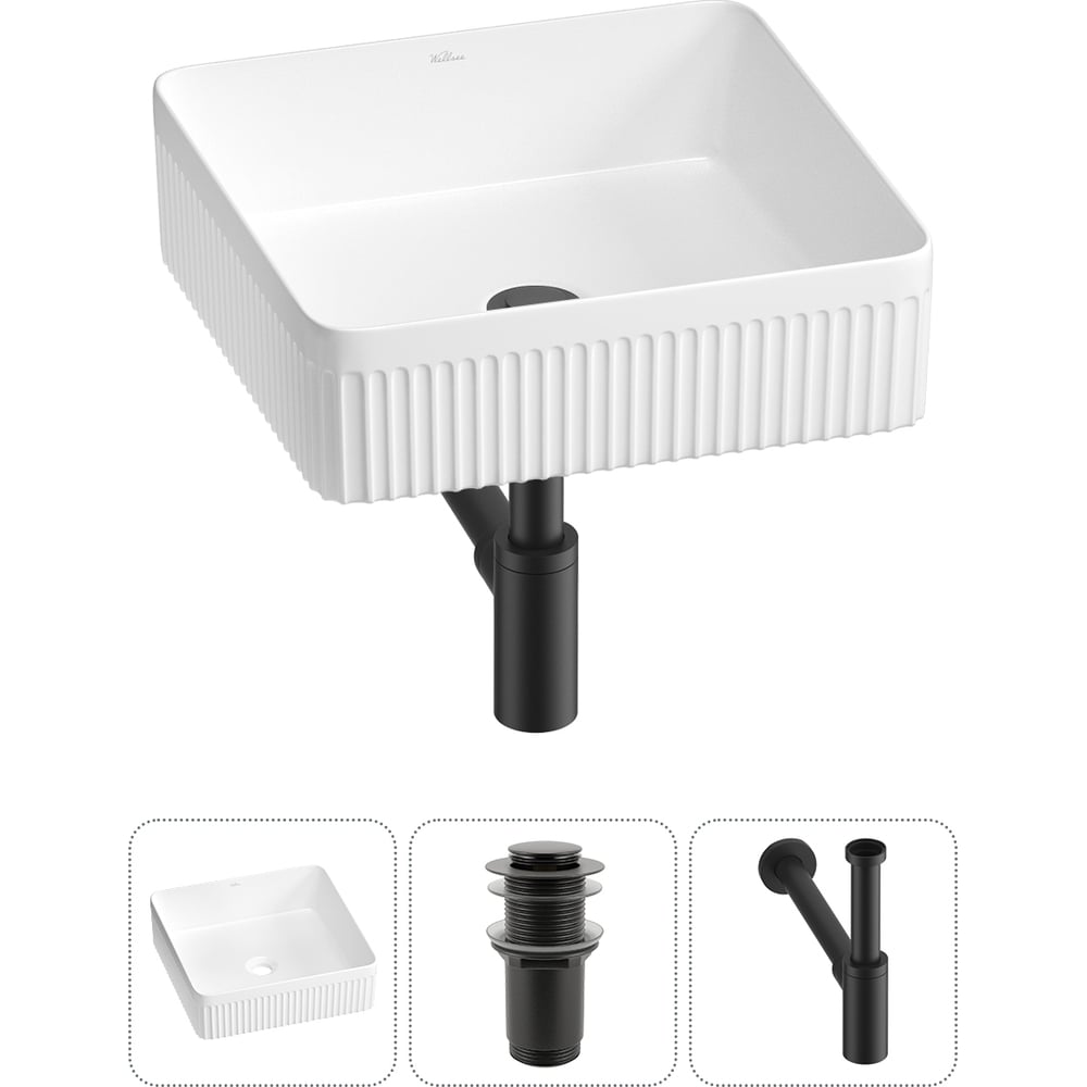 Изображение товара Набор Wellsee 3 в 1 Festive Fox 2.0 накладная раковина 36x36 см с донным клапаном