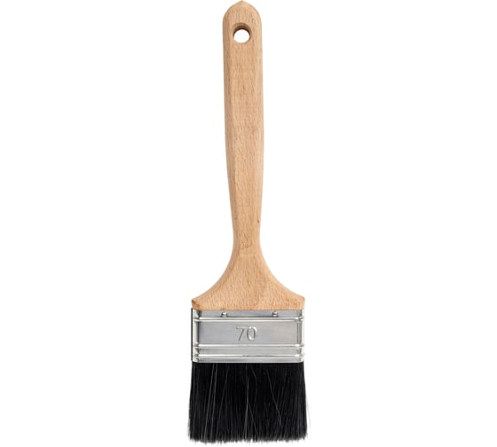 Изображение товара Кисть PROSTOCOLOR (масло) утолщенная, черная натуральная щетина, деревянная рукоятка, 70x14 мм 903004