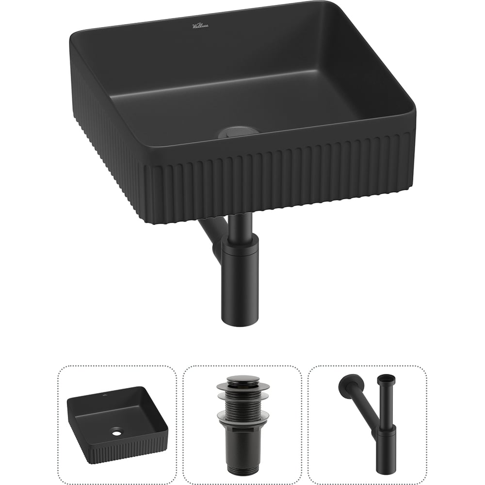 Изображение товара Набор Wellsee 3 в 1 Festive Fox 2.0 накладная раковина 40x40 см с донным клапаном