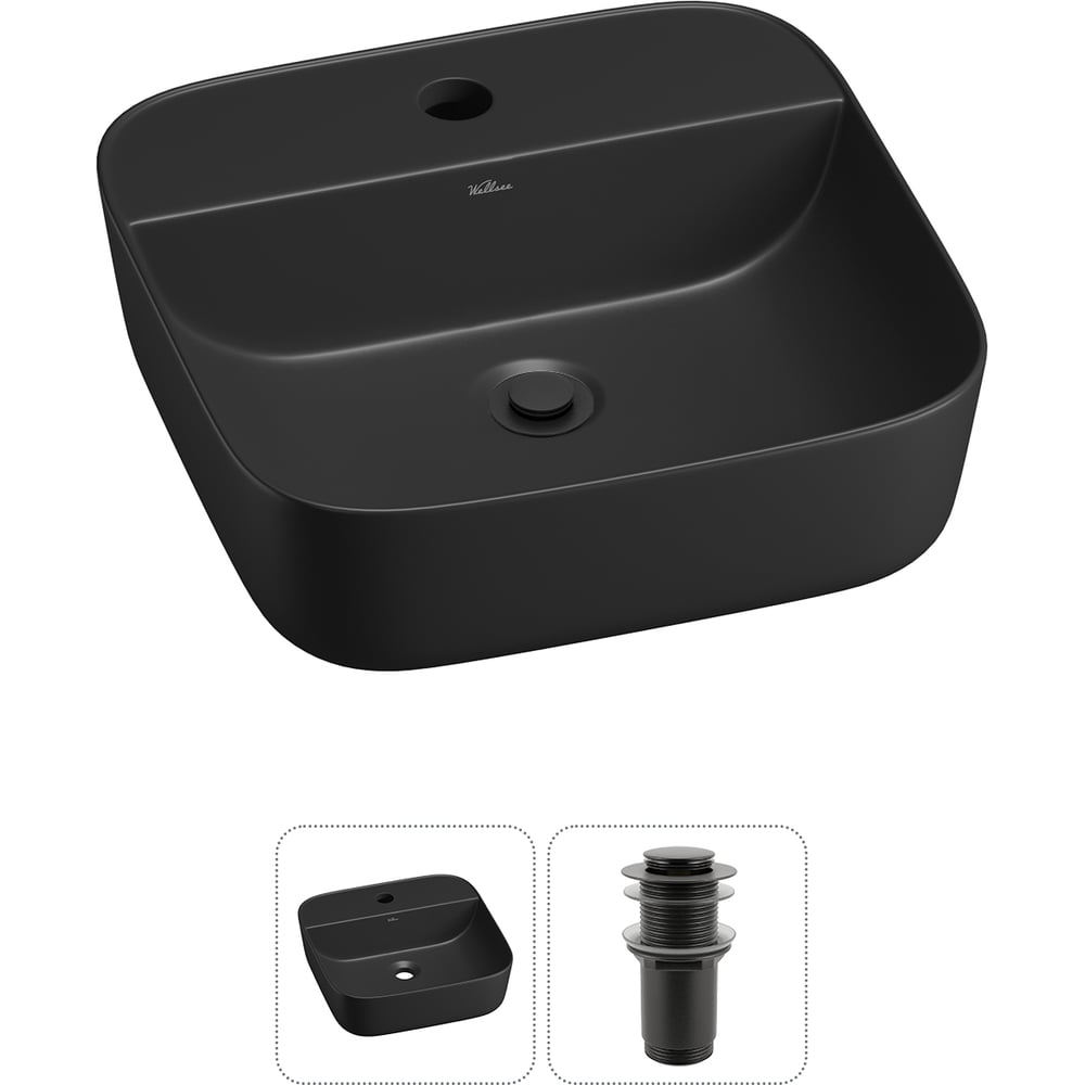 Изображение товара Набор Wellsee 2 в 1 Preen накладная раковина 40x40 см, донный клапан 20214304R