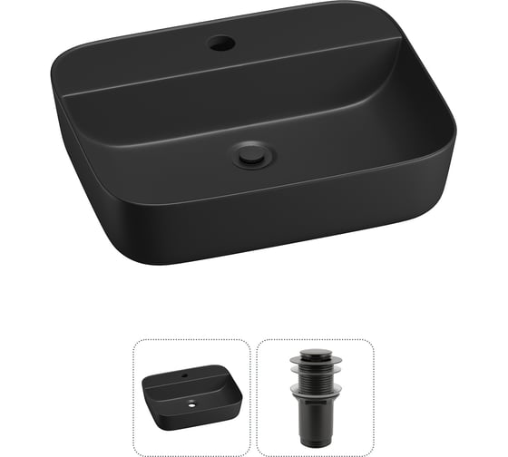 Изображение товара Набор Wellsee 2 в 1 Preen накладная раковина 50x40 см, донный клапан 20214332R