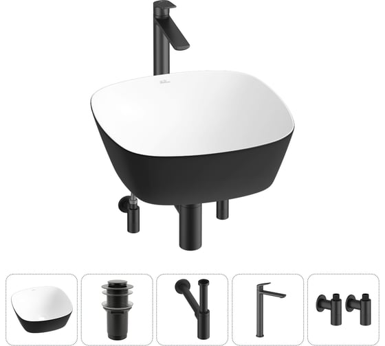 Изображение товара Набор Wellsee 5 в 1 Ground Breaking накладная раковина 40x40 см 20212183R