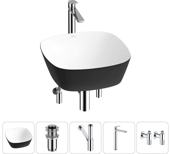 Изображение товара Набор Wellsee 5 в 1 Ground Breaking накладная раковина 40x40 см 20212182R