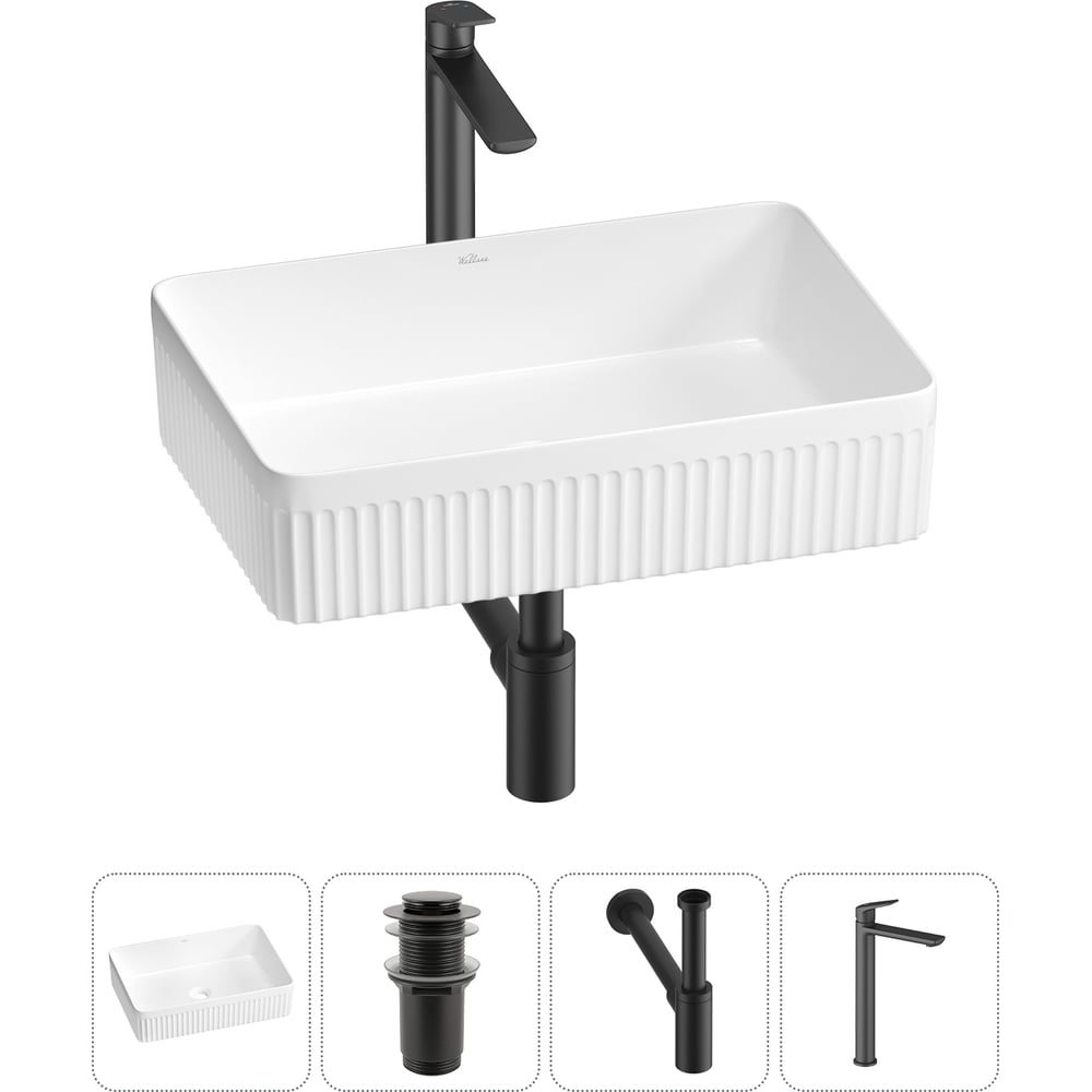 Изображение товара Набор Wellsee 4 в 1 Festive Fox 2.0 раковина смеситель сифон монтаж накладной