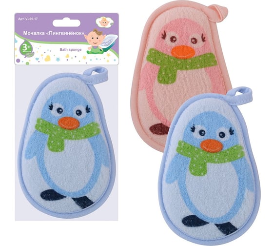 Изображение товара Мочалка МУЛЬТИДОМ Пингвинёнок 2цвета NEW VL90-17