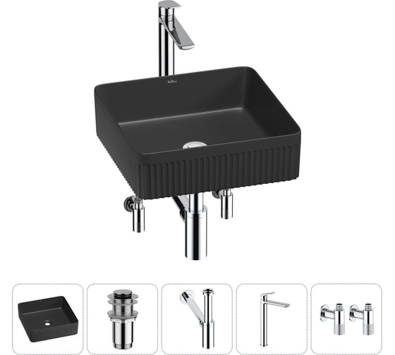 Изображение товара Набор Wellsee 5 в 1 Festive Fox 2.0 накладная раковина 40x40 см 20213735R