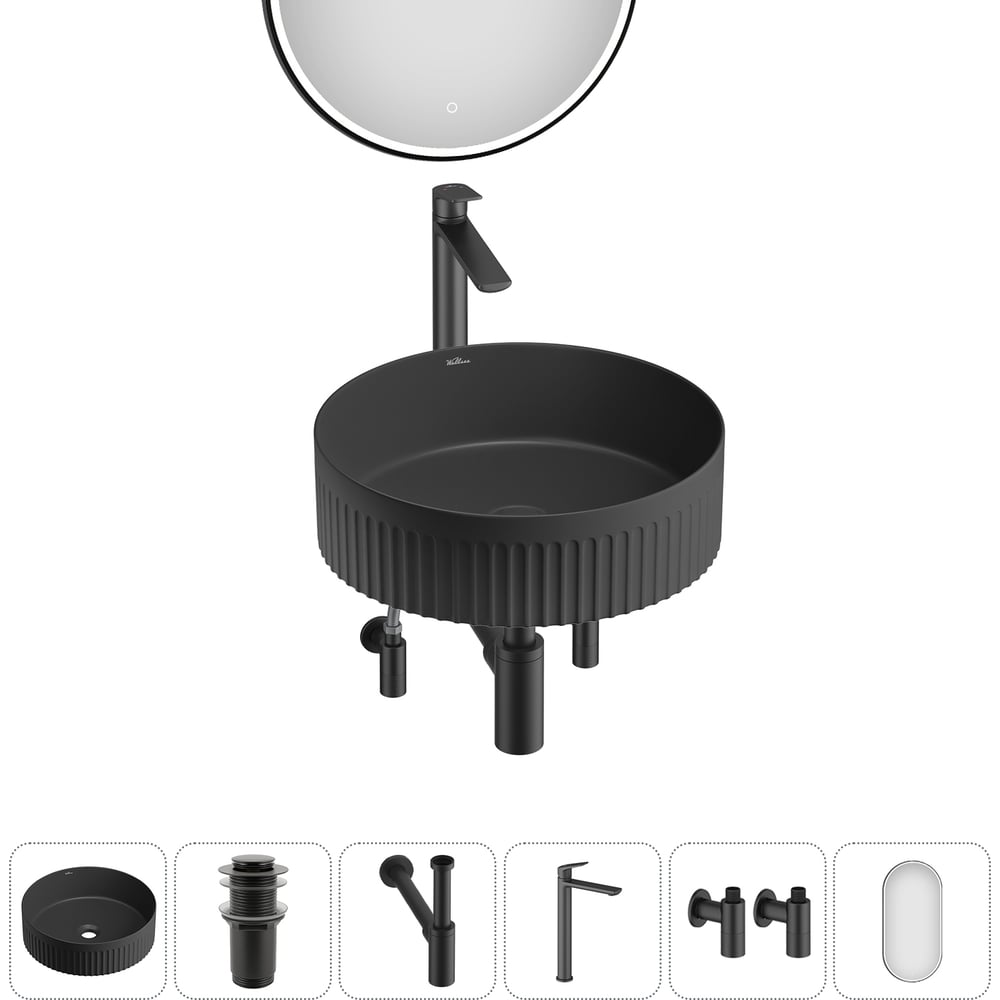 Изображение товара Набор для ванной комнаты Wellsee 6 в 1 Festive Fox 2.0 накладная раковина 36 см