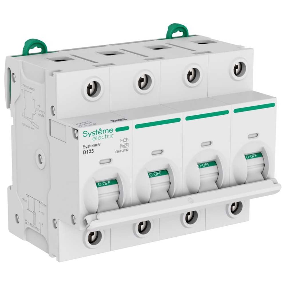 Изображение товара Автоматический выключатель Systeme Electric Systeme9 125A 4P 10 kA для DIN-рейки