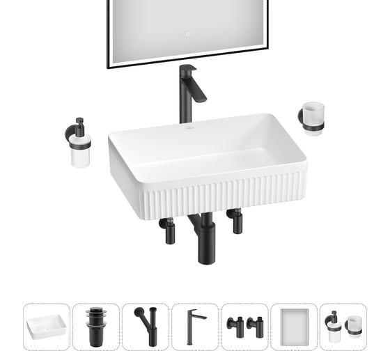 Изображение товара Набор Wellsee 7 в 1 Festive Fox 2.0 накладная раковина 50x36 см 20218072R