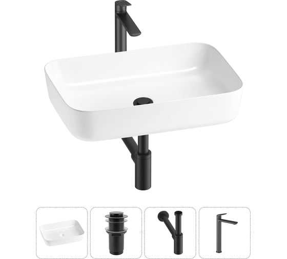 Изображение товара Набор Wellsee 4 в 1 Preen накладная раковина 60x42 см 20214256R