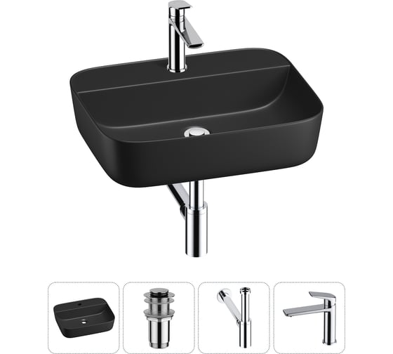 Изображение товара Набор Wellsee 4 в 1 Preen накладная раковина 50x40 см 20214337R