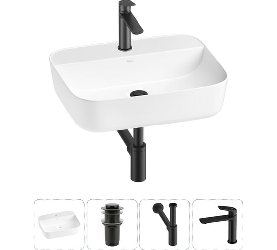 Изображение товара Набор Wellsee 4 в 1 Preen накладная раковина 50x40 см 20214324R